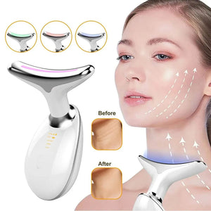 Rechargeable LED Facial Massager for Face & Neck - Vibrating Massager