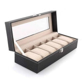 6 Slots Premium Watch Organizer Box – Elegant Watch Storage Leather Case
