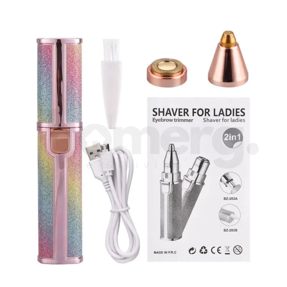 2‑in‑1 Electric Eyebrow Trimmer & Facial Hair Remover for Women - Compact & Rechargeable