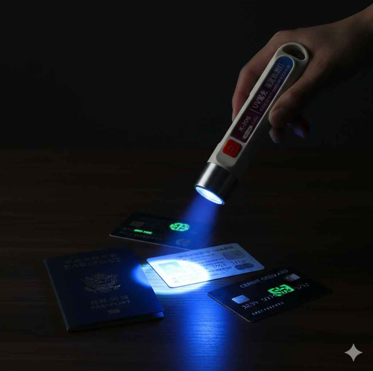 Money Detector LED Light Rechargeable UV Fake Note Checker