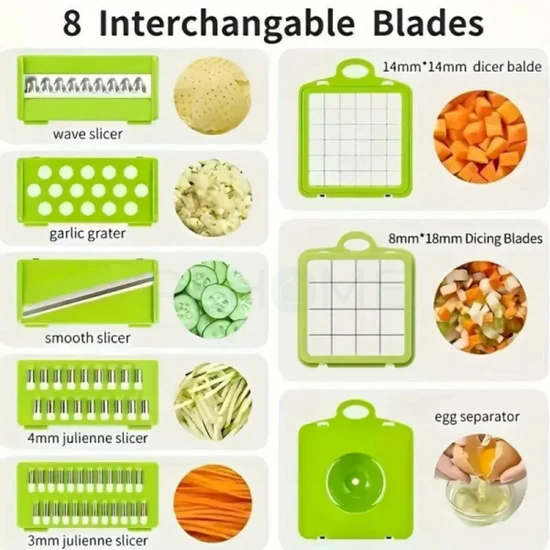 16-in-1 Multifunctional Vegetable Cutter – Chopper, Slicer & Grater