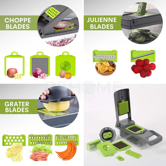 16-in-1 Multifunctional Vegetable Cutter – Chopper, Slicer & Grater