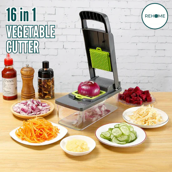 16-in-1 Multifunctional Vegetable Cutter – Chopper, Slicer & Grater