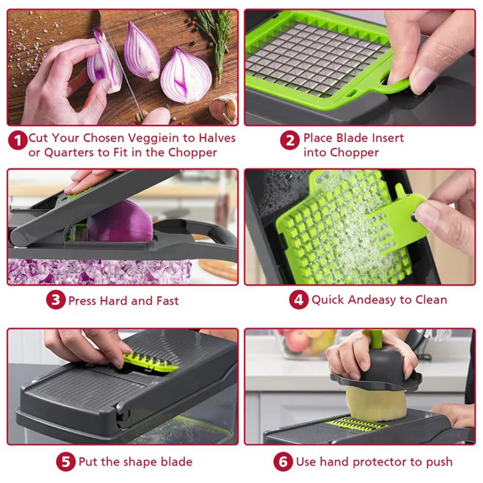 16-in-1 Multifunctional Vegetable Cutter – Chopper, Slicer & Grater