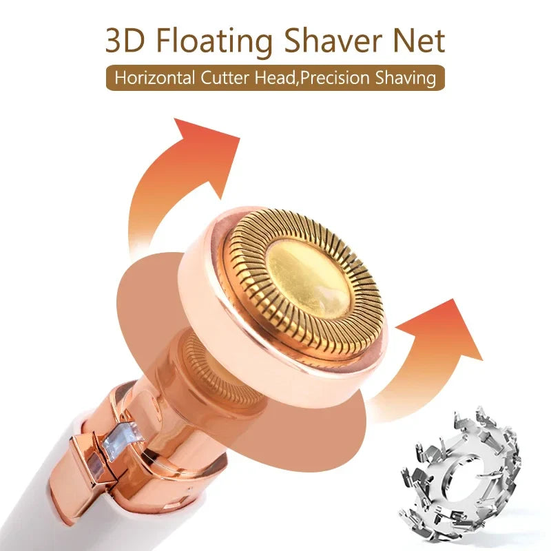 2‑in‑1 Electric Eyebrow Trimmer & Facial Hair Remover for Women - Compact & Rechargeable